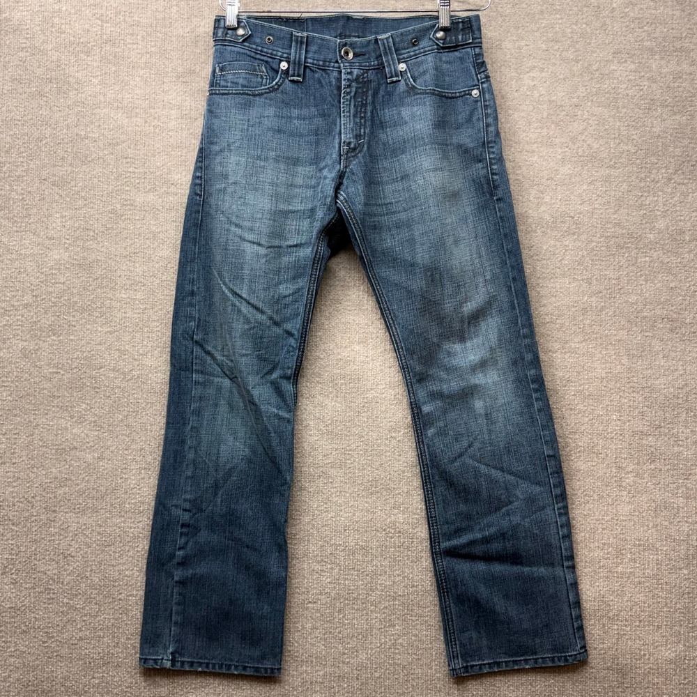 Levis 514 Straight Fit Mens Jeans W30 L30 Blue Dark Wash Zip‎ Pocket Snap Waist